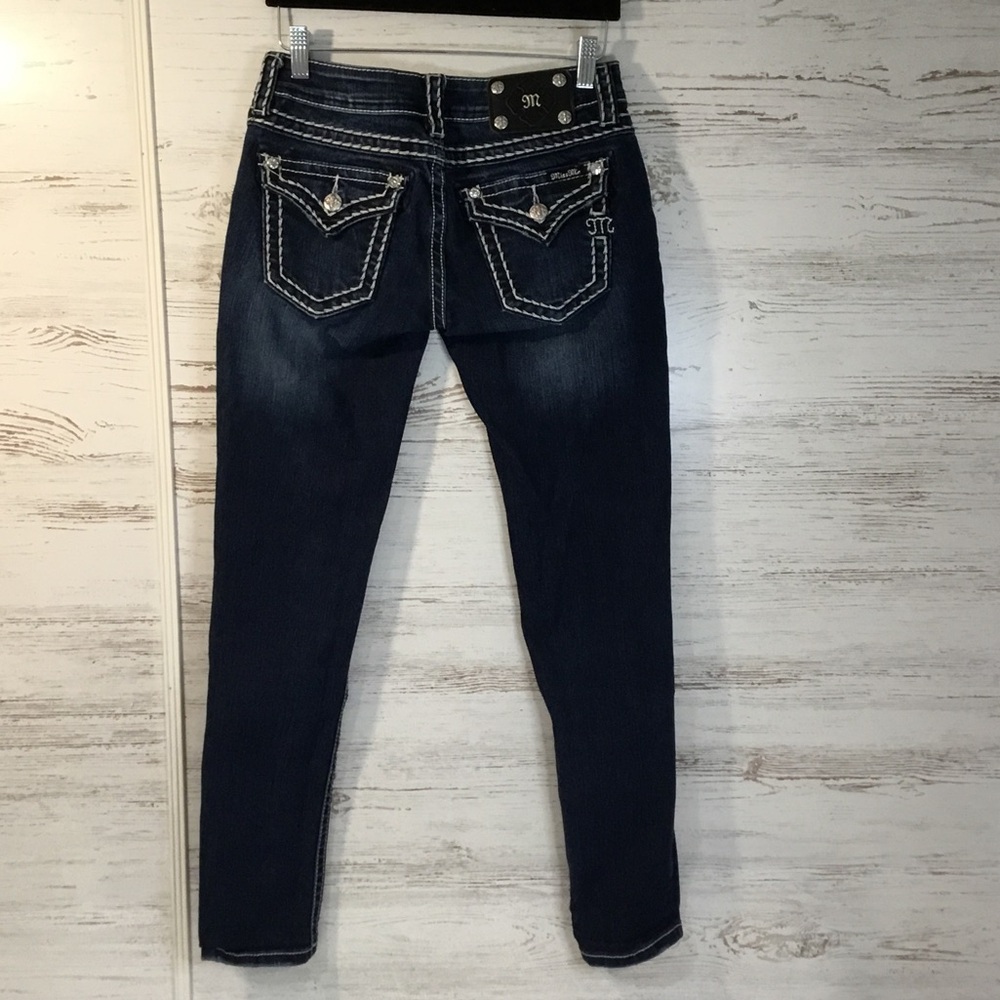 Miss Me Womens Dark Wash Skinny Jeans - Blue 27 X. 30